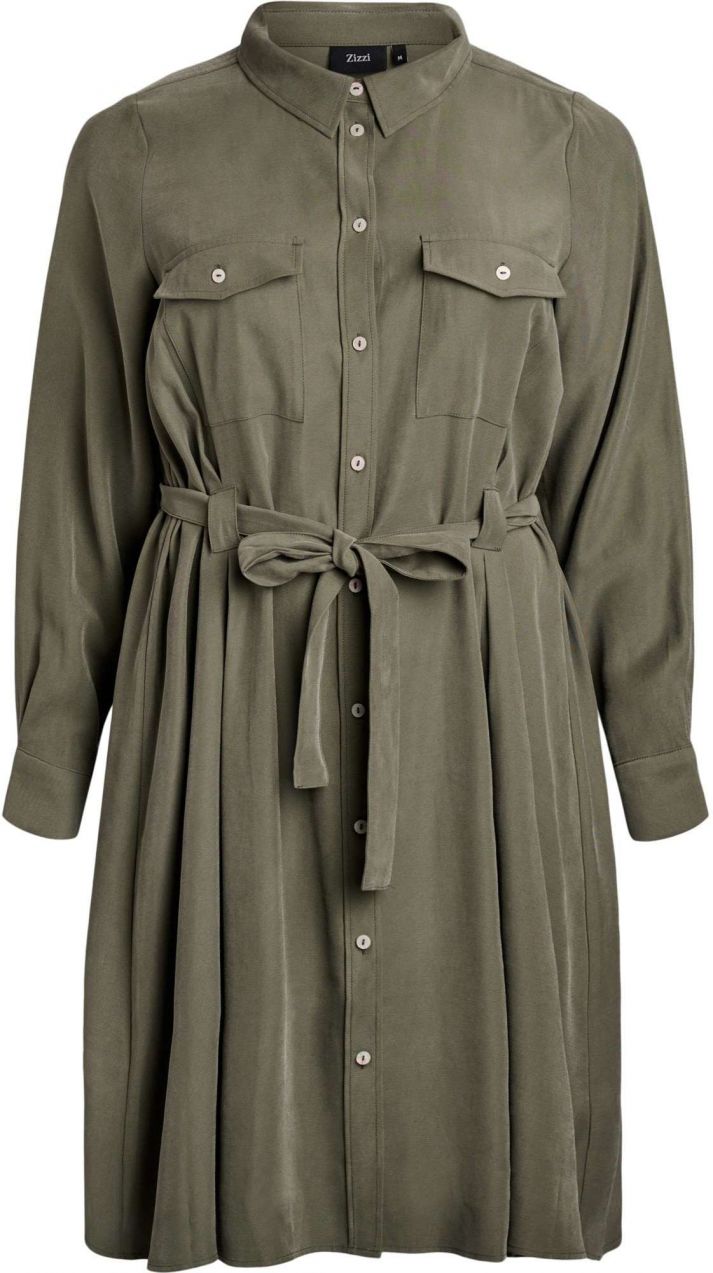 Zizzi Košeľové šaty 'Mdana'  olivová