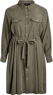 Zizzi Košeľové šaty 'Mdana'  olivová