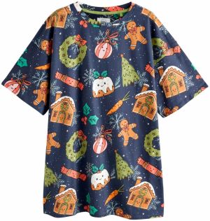 Next Nočná košieľka  námornícka modrá / zelená / oranžová / biela