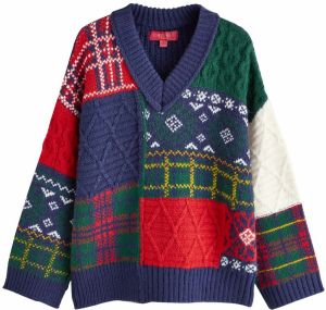 Next Sveter 'Weihnacht'  námornícka modrá / zelená / červená / biela