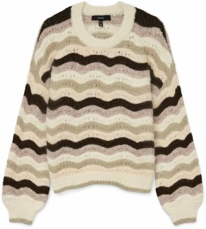 VERO MODA Sveter 'DOJA'  béžová / tmelová / tmavohnedá
