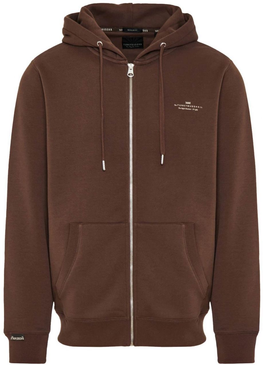 Funky Buddha Tepláková bunda  tmavohnedá