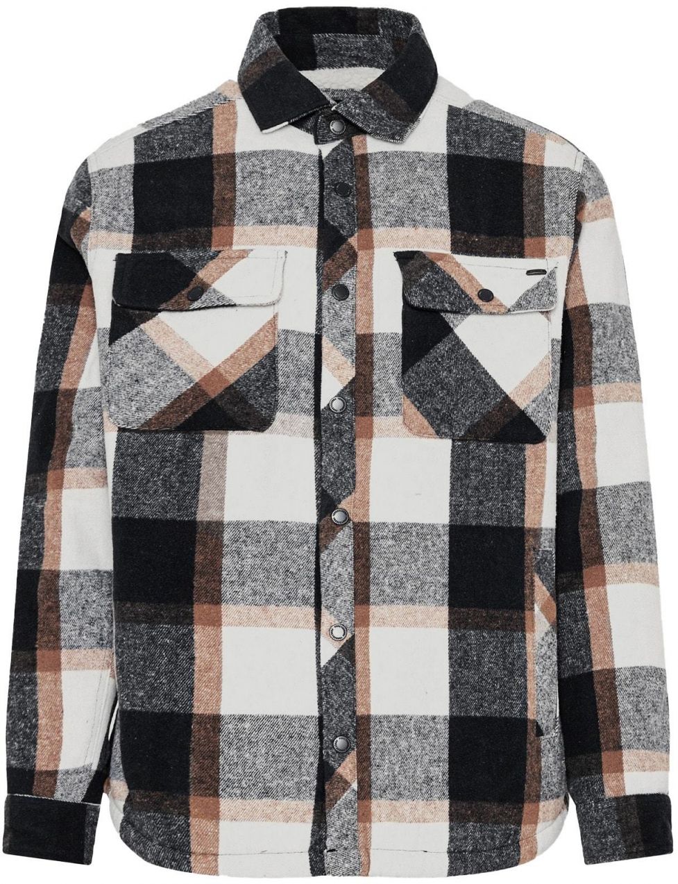 Funky Buddha Košeľa  námornícka modrá / pastelovo oranžová / biela