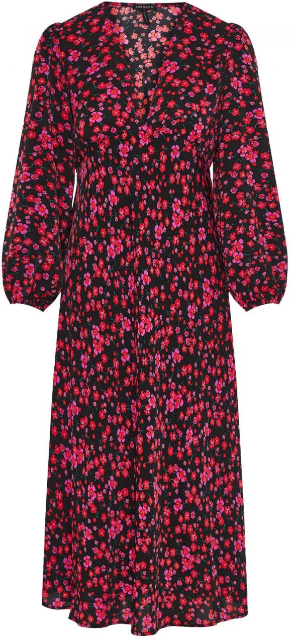 Funky Buddha Šaty  ružová / ružová / červená / čierna