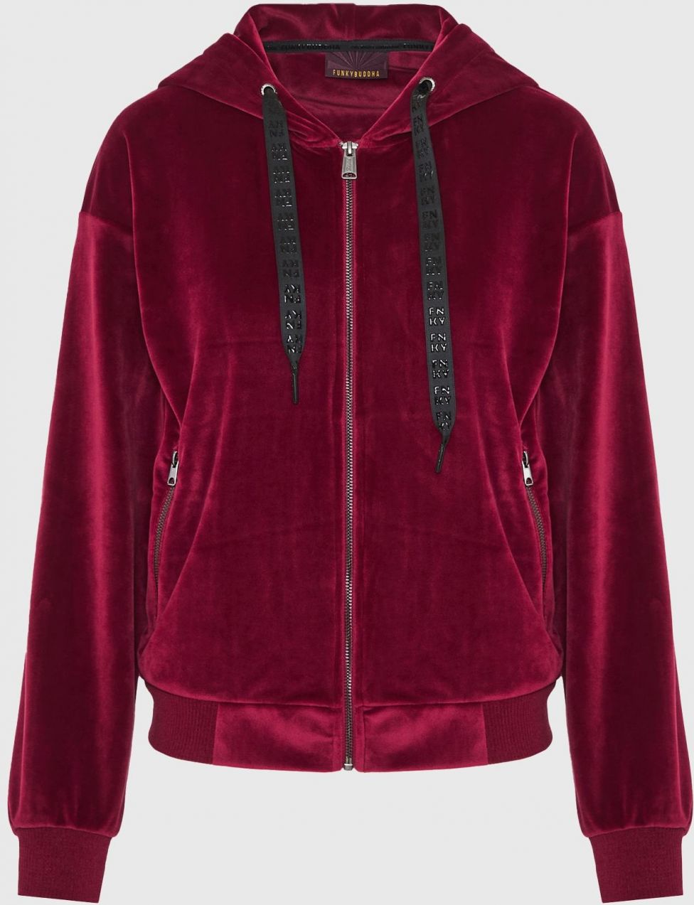 Funky Buddha Tepláková bunda  cyklaménová