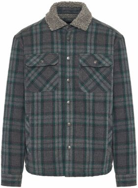 Funky Buddha Prechodná bunda  tmavosivá / zelená