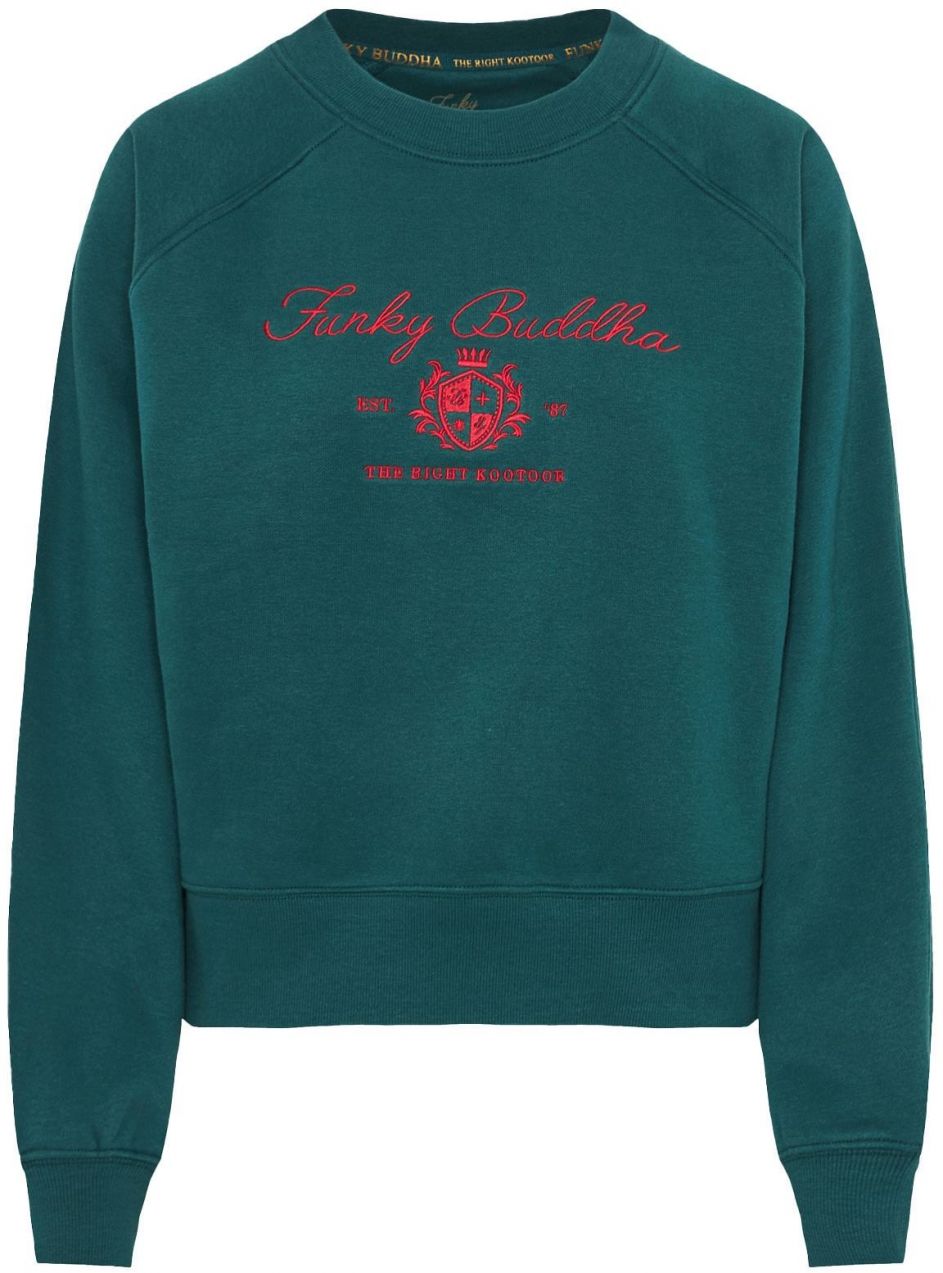 Funky Buddha Mikina  tmavozelená