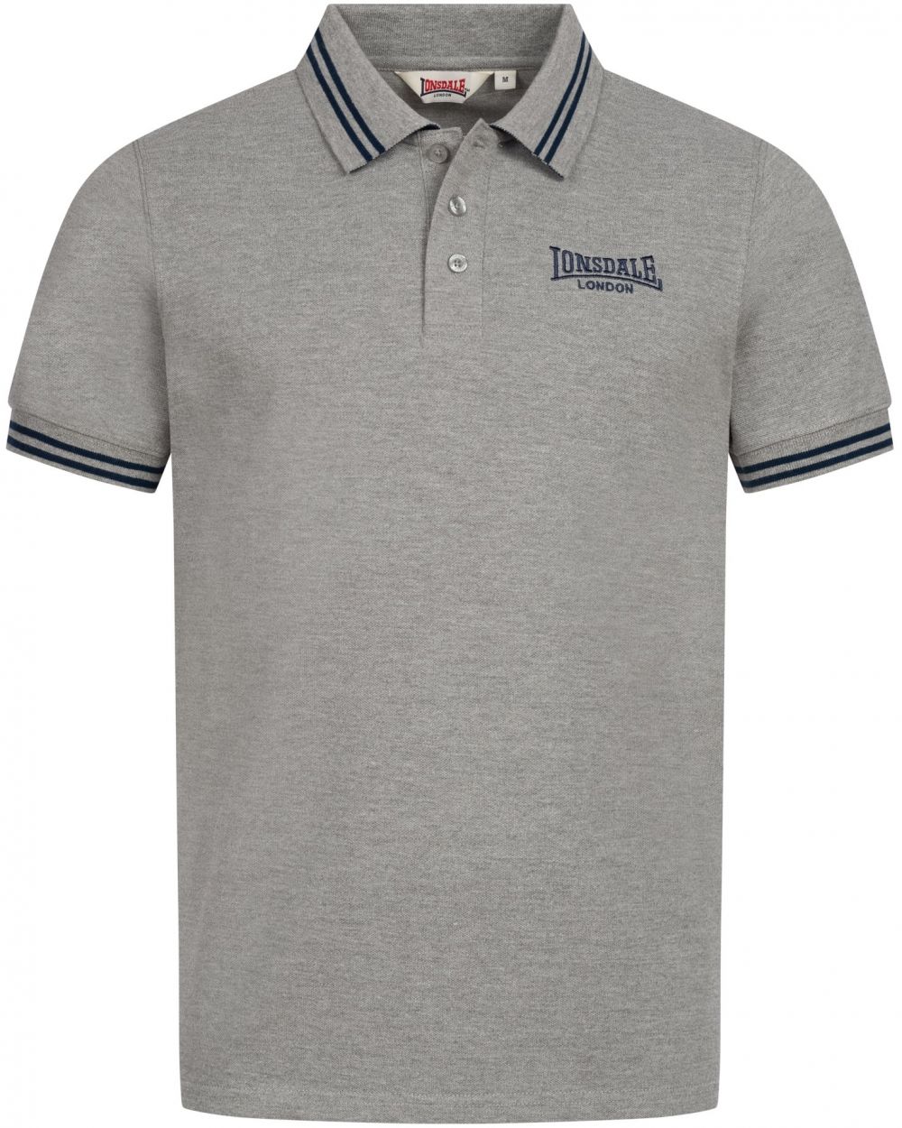 LONSDALE Tričko 'Markham'  námornícka modrá / sivá melírovaná