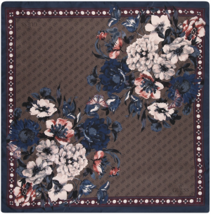 GUESS Šatka 'FOULARD 53X53'  tmavomodrá / čokoládová / púdrová / čerešňová