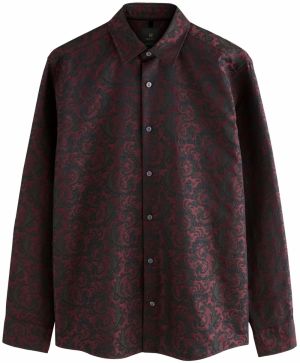 Next Košeľa  bordová / čierna