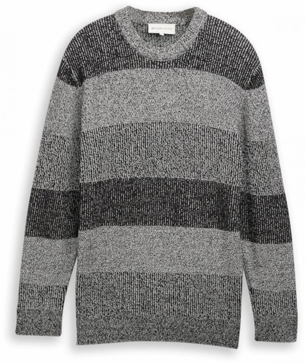 TOM TAILOR DENIM Sveter  sivá / antracitová / grafitová