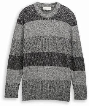 TOM TAILOR DENIM Sveter  sivá / antracitová / grafitová