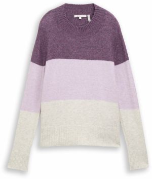 TOM TAILOR DENIM Sveter  levanduľová / fialová melírovaná / biela melírovaná
