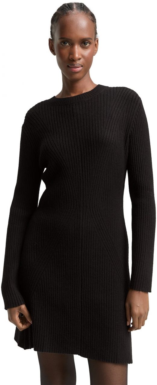 TOM TAILOR DENIM Pletené šaty  čierna