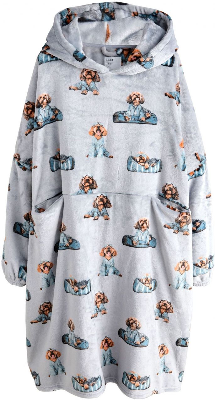 Next Krátky župan  modrá / hnedá / sivá