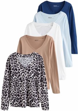 Next Tričko  kráľovská modrá / svetlomodrá / svetlohnedá / biela