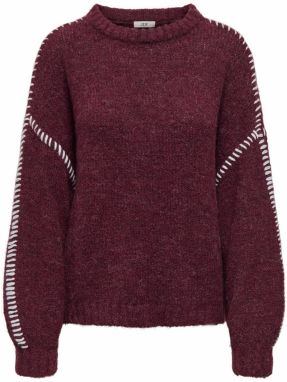 JDY Sveter 'ZOEY'  gaštanová / biela