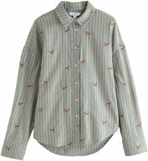 Next Blúzka  hnedá / pastelovo zelená / biela