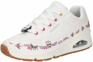 SKECHERS Nízke tenisky 'UNO'  zelená / ružová / biela