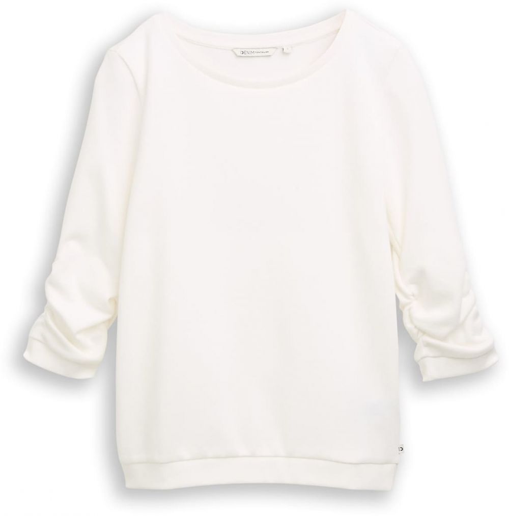 TOM TAILOR DENIM Mikina  šedobiela