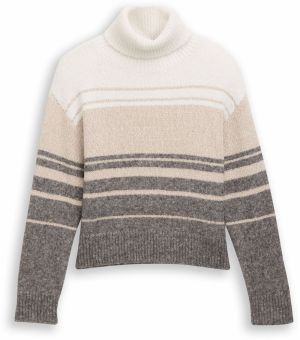 TOM TAILOR DENIM Sveter  béžová / nebielená / sivá melírovaná