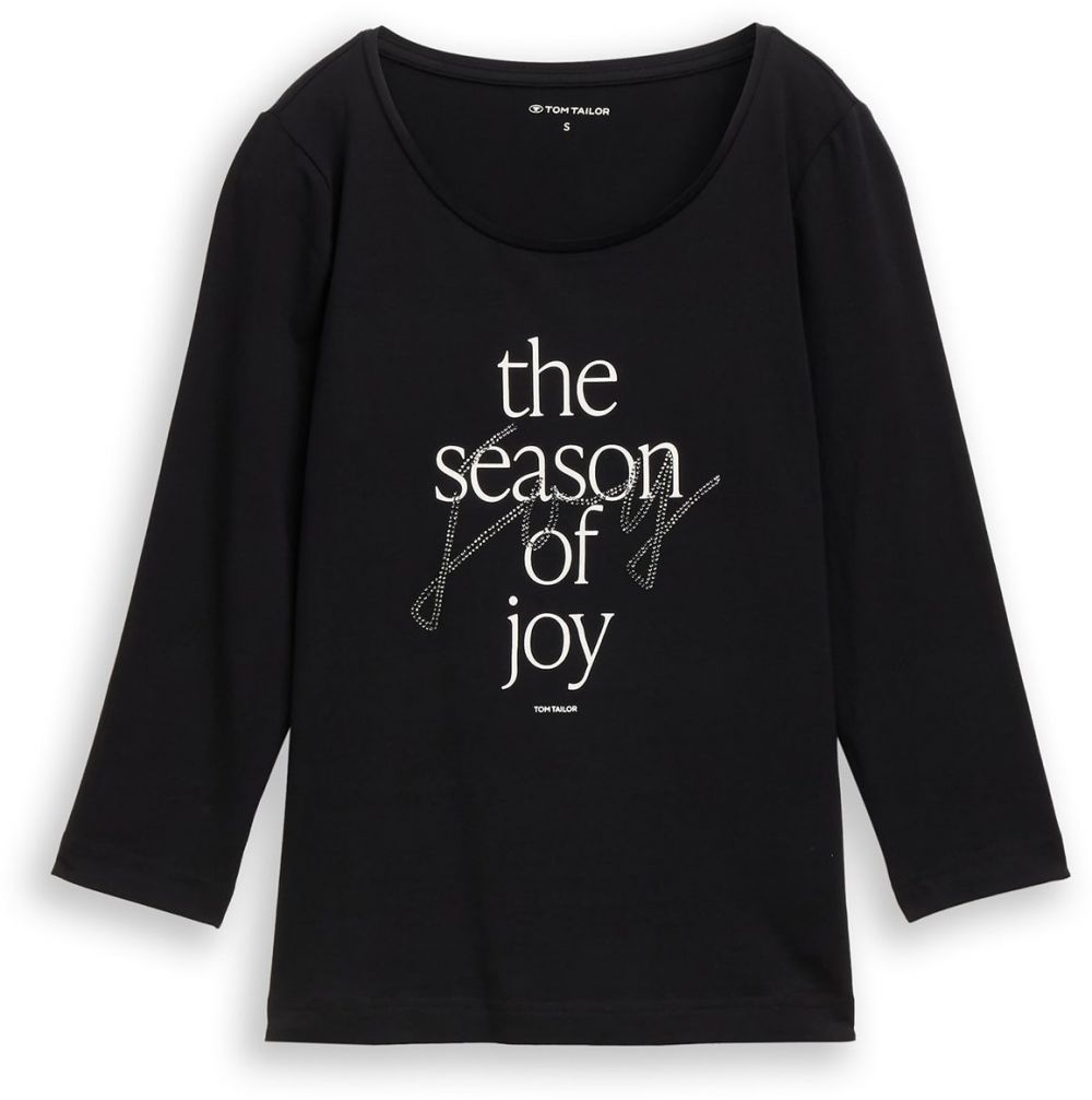 TOM TAILOR Tričko  čierna / biela