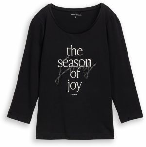 TOM TAILOR Tričko  čierna / biela