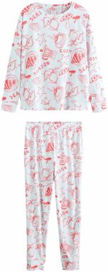 Next Pyžamo  pastelovo modrá / koralová