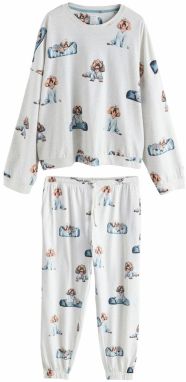 Next Pyžamo  námornícka modrá / svetlomodrá / kapučíno / svetlosivá