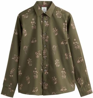 Next Košeľa 'Kew Garden'  béžová / tmavobéžová / kaki