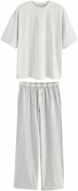 Next Pyžamo  sivá / sivá melírovaná / biela