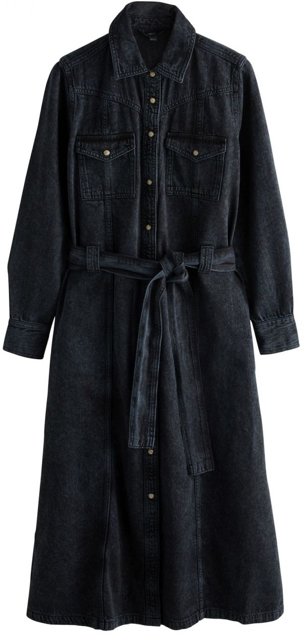 Next Košeľové šaty  čierny denim