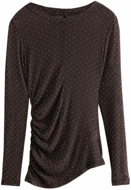 Next Tričko  čokoládová / strieborná / priehľadná