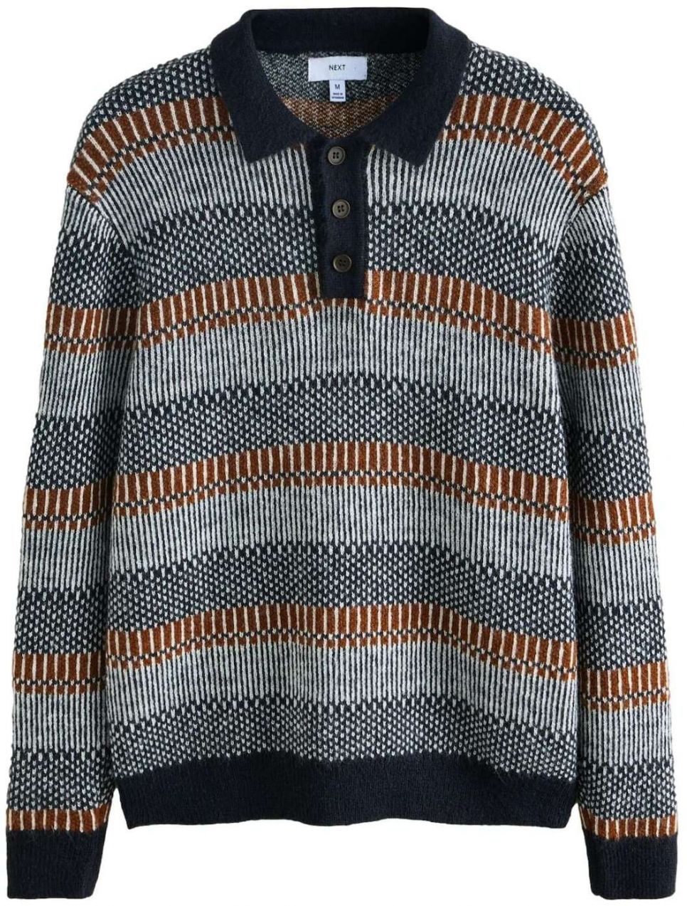 Next Sveter  námornícka modrá / koňaková / biela