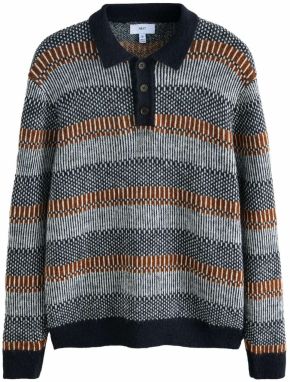 Next Sveter  námornícka modrá / koňaková / biela