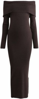 Next Pletené šaty  čokoládová