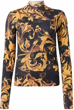 Versace Jeans Couture Sveter 'BAROCCO PORCELAIN'  hnedá / pueblo / čierna