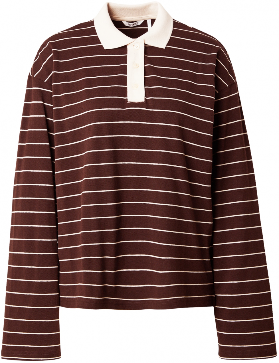 Monki Tričko  tmavohnedá / biela