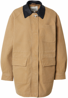 TOPSHOP Prechodná bunda 'POSIE'  farba ťavej srsti / čierna