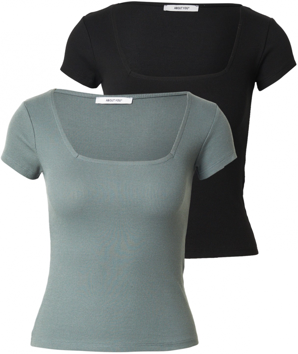 ABOUT YOU Tričko 'Lil'  tmavozelená / čierna