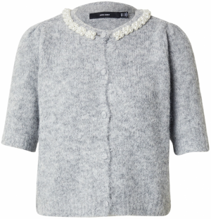 VERO MODA Kardigán 'VMOCEAN'  sivá melírovaná / perlovo biela