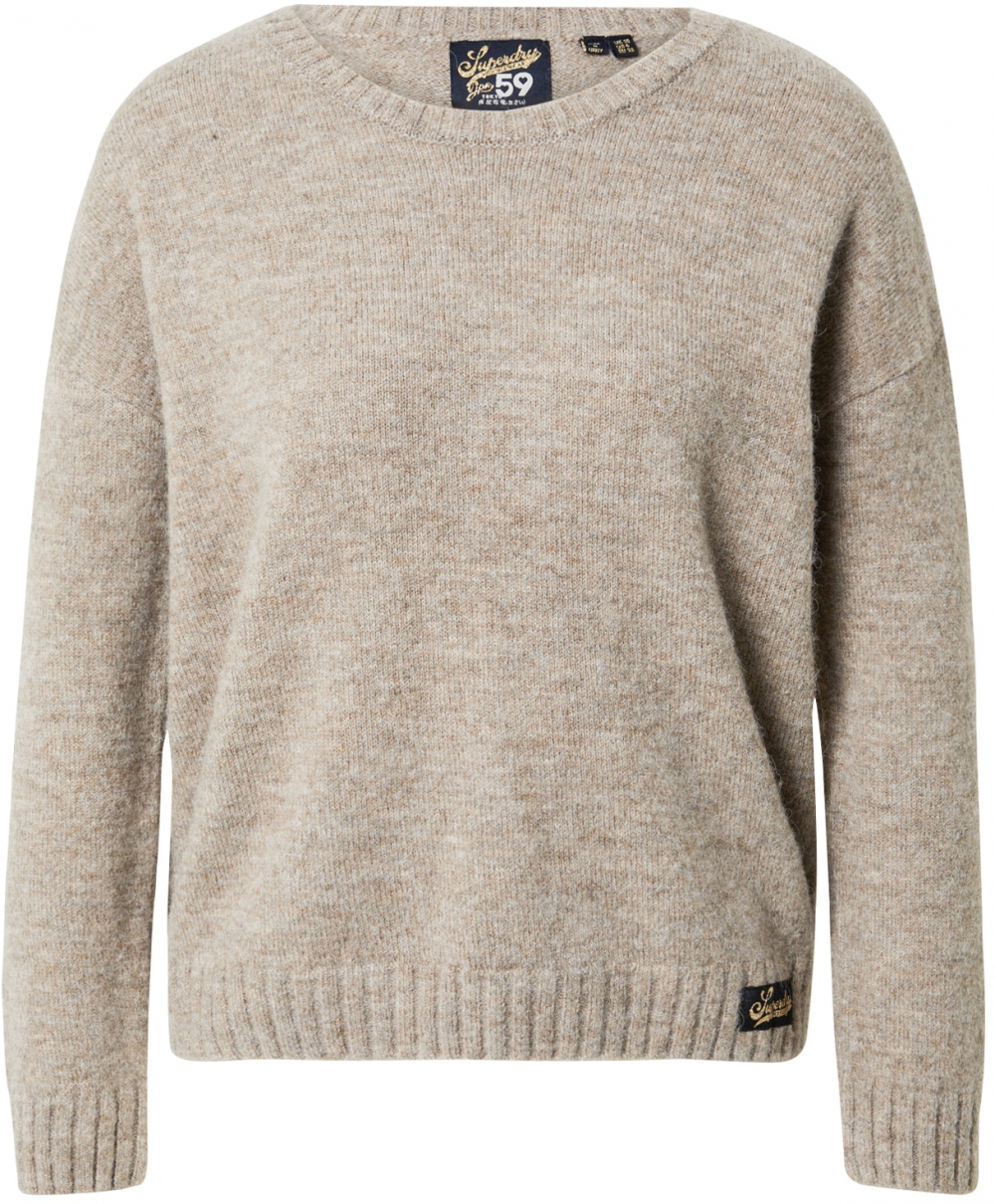 Superdry Sveter 'ESSENTIAL'  béžová melírovaná