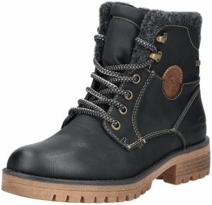 TOM TAILOR Šnurovacie členkové čižmy  hnedá / čierna