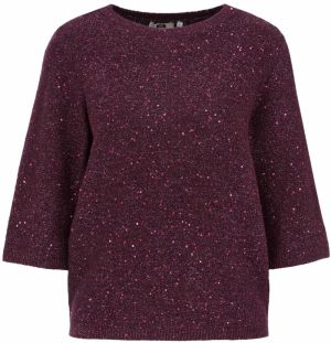 WE Fashion Sveter  baklažánová