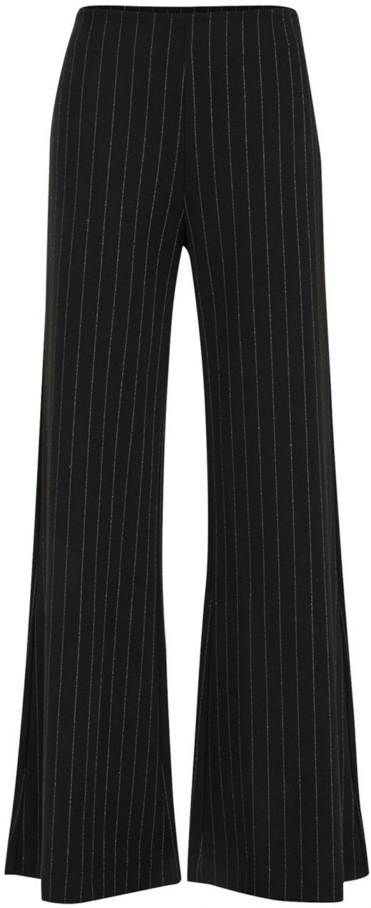 WE Fashion Nohavice  čierna / strieborná