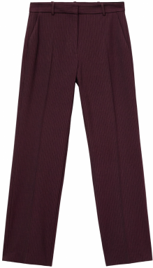 MANGO Nohavice s pukmi 'Bergen'  svetlosivá / vínovo červená