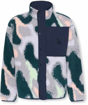 Calvin Klein Jeans Flisová bunda  námornícka modrá / modrosivá / nebesky modrá / marhuľová