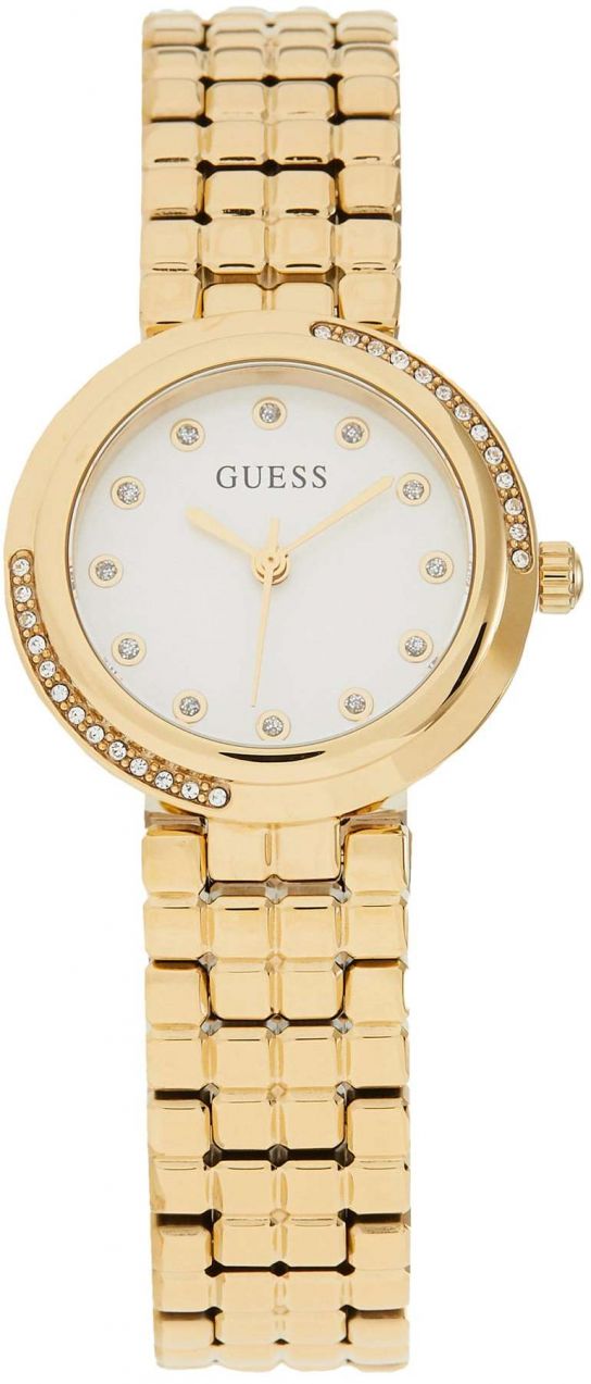 GUESS Analógové hodinky 'CLARA'  zlatá / biela