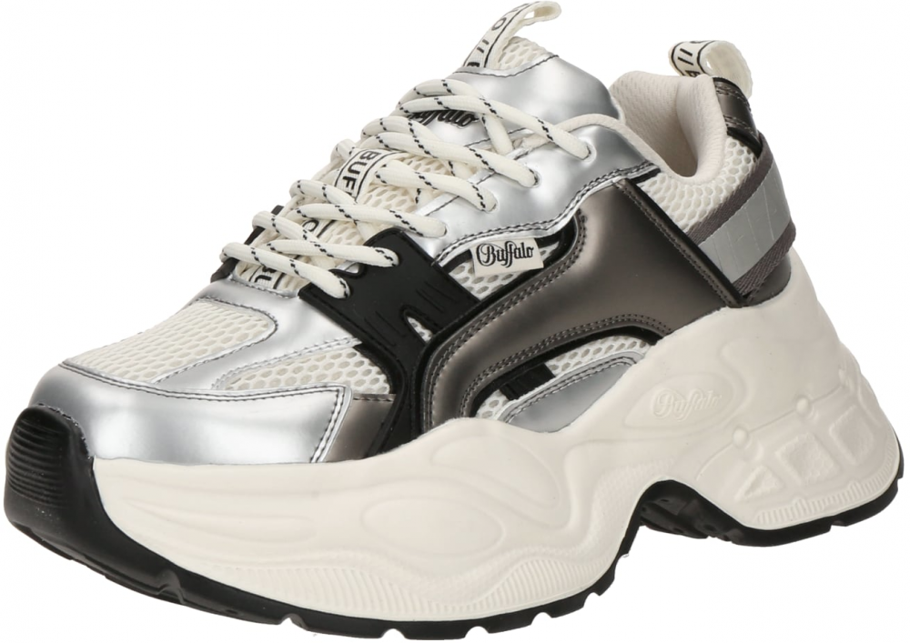 BUFFALO Nízke tenisky 'Yuno'  krémová / grafitová / farby bahna / strieborná