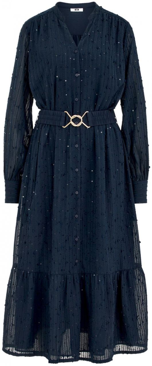 WE Fashion Šaty  tmavomodrá / zlatá